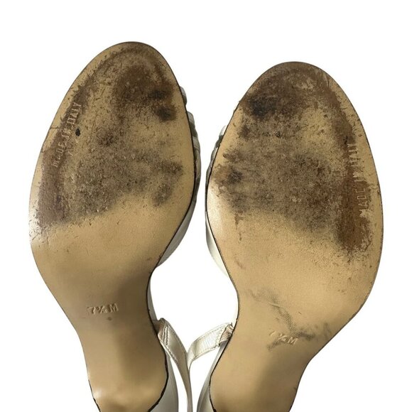 Vintage Garolini 'Mes Amis' White Leather Slingback Sandals,  Size 7.5 M - Picture 10 of 10